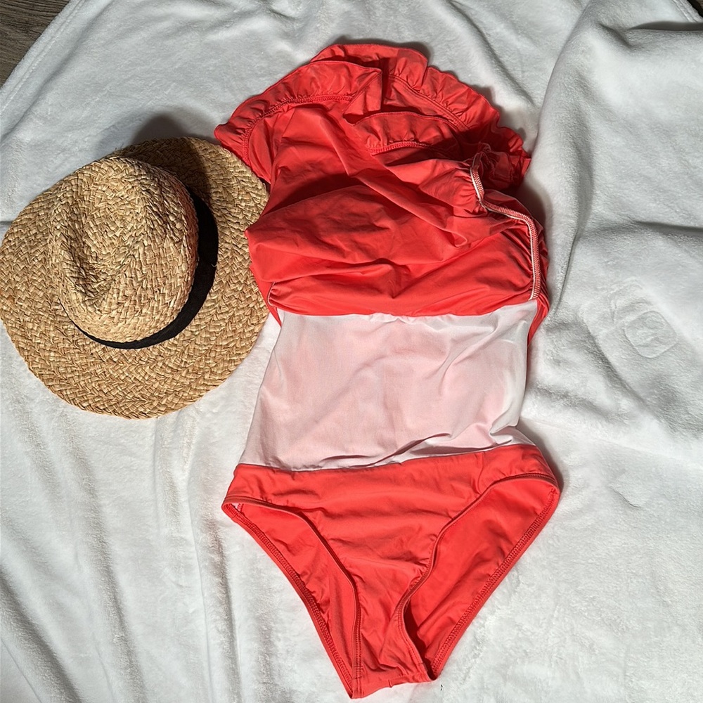 🍑🏝️Ella Moss pastel peachy orange/coral one piece size mediumAmazing condition - Picture 5 of 8